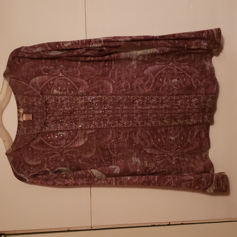White Stag Purple & Grey Pattern Blouse